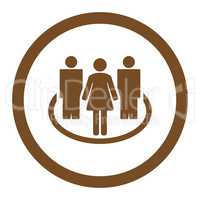 Society flat brown color rounded glyph icon