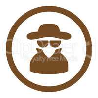 Spy flat brown color rounded glyph icon