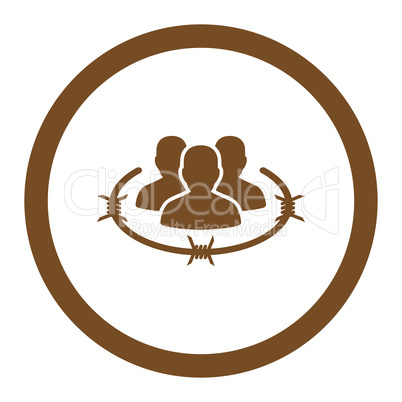 Strict management flat brown color rounded glyph icon
