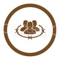 Strict management flat brown color rounded glyph icon