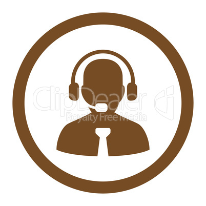 Support chat flat brown color rounded glyph icon