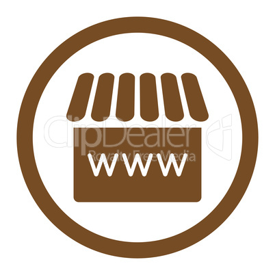 Webstore flat brown color rounded glyph icon