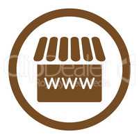 Webstore flat brown color rounded glyph icon