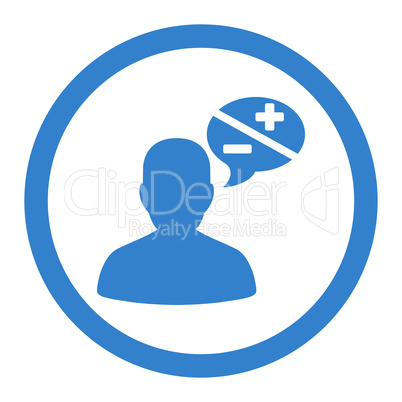 Arguments flat cobalt color rounded glyph icon