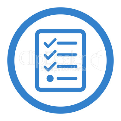 Checklist flat cobalt color rounded glyph icon