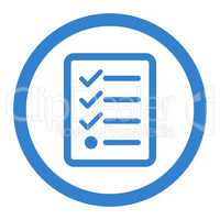 Checklist flat cobalt color rounded glyph icon