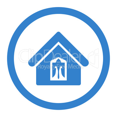 Home flat cobalt color rounded glyph icon