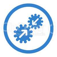 Integration flat cobalt color rounded glyph icon