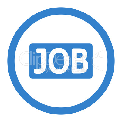 Job flat cobalt color rounded glyph icon