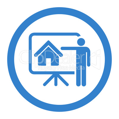 Realtor flat cobalt color rounded glyph icon