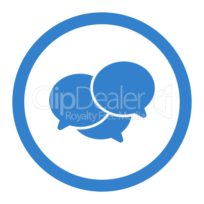 Webinar flat cobalt color rounded glyph icon