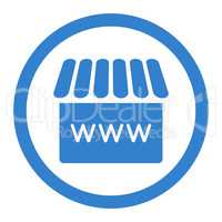 Webstore flat cobalt color rounded glyph icon