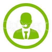 Call center operator flat eco green color rounded glyph icon