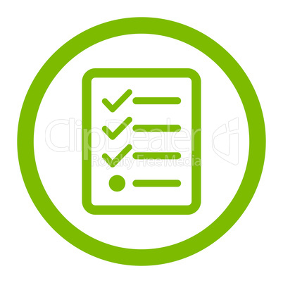 Checklist flat eco green color rounded glyph icon