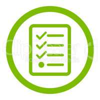 Checklist flat eco green color rounded glyph icon