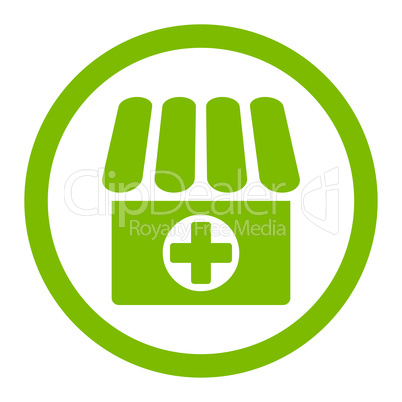 Drugstore flat eco green color rounded glyph icon