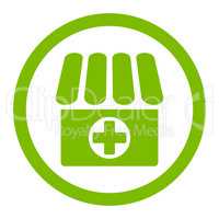 Drugstore flat eco green color rounded glyph icon