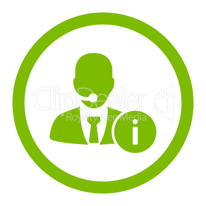 Help desk flat eco green color rounded glyph icon