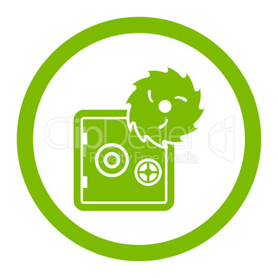 Hacking theft flat eco green color rounded glyph icon