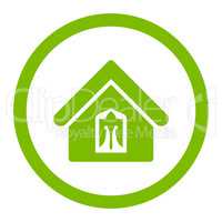 Home flat eco green color rounded glyph icon