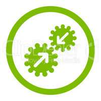 Integration flat eco green color rounded glyph icon
