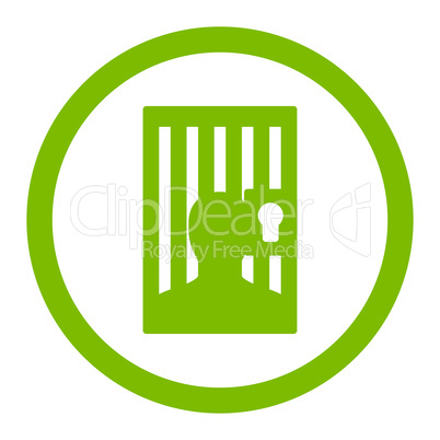 Prison flat eco green color rounded glyph icon