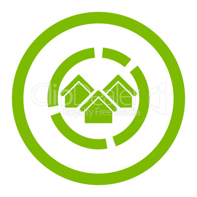 Realty diagram flat eco green color rounded glyph icon