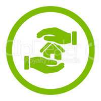 Realty insurance flat eco green color rounded glyph icon