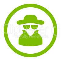 Spy flat eco green color rounded glyph icon