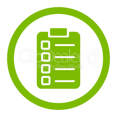Test task flat eco green color rounded glyph icon