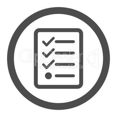 Checklist flat gray color rounded glyph icon