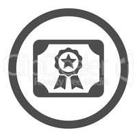 Certificate flat gray color rounded glyph icon