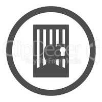 Prison flat gray color rounded glyph icon