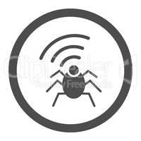 Radio spy bug flat gray color rounded glyph icon