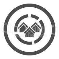 Realty diagram flat gray color rounded glyph icon
