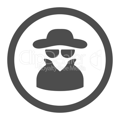 Spy flat gray color rounded glyph icon