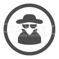 Spy flat gray color rounded glyph icon