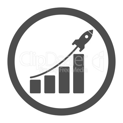 Startup sales flat gray color rounded glyph icon