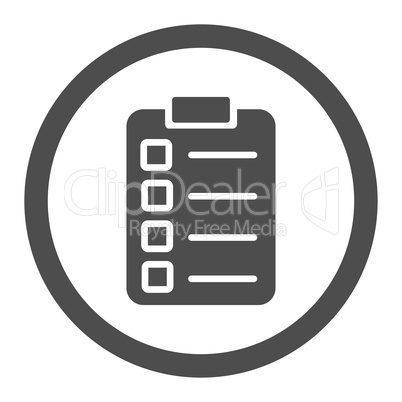 Test task flat gray color rounded glyph icon
