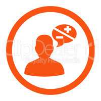 Arguments flat orange color rounded glyph icon