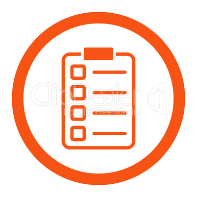 Examination flat orange color rounded glyph icon