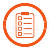 Examination flat orange color rounded glyph icon