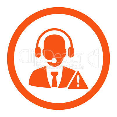 Emergency service flat orange color rounded glyph icon