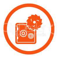 Hacking theft flat orange color rounded glyph icon