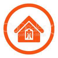 Home flat orange color rounded glyph icon