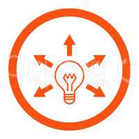 Idea flat orange color rounded glyph icon