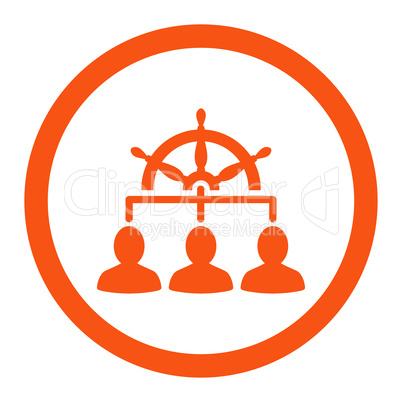 Management flat orange color rounded glyph icon