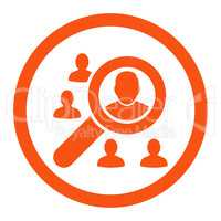 Marketing flat orange color rounded glyph icon