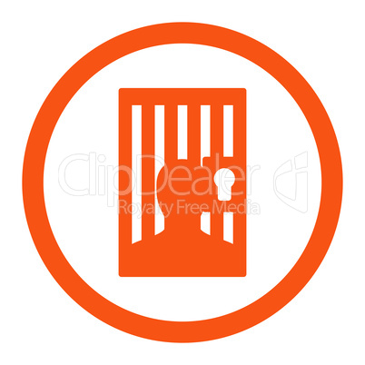 Prison flat orange color rounded glyph icon