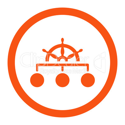 Rule flat orange color rounded glyph icon